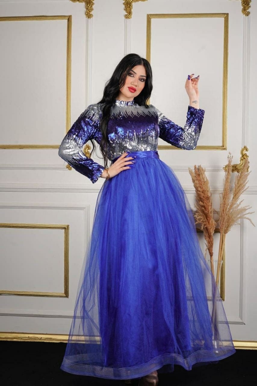 Saphira – Royal Blue Sequin Evening Dress
