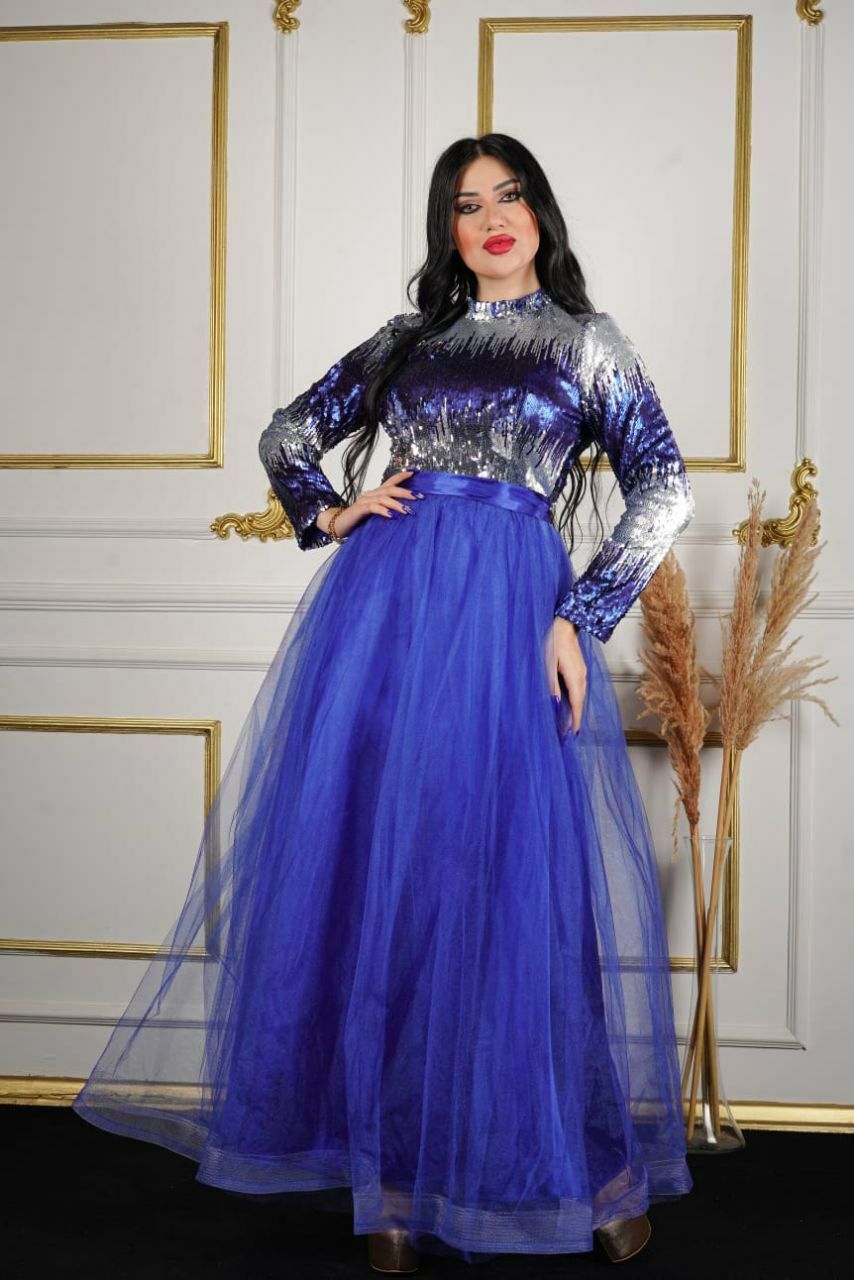 Saphira – Royal Blue Sequin Evening Dress